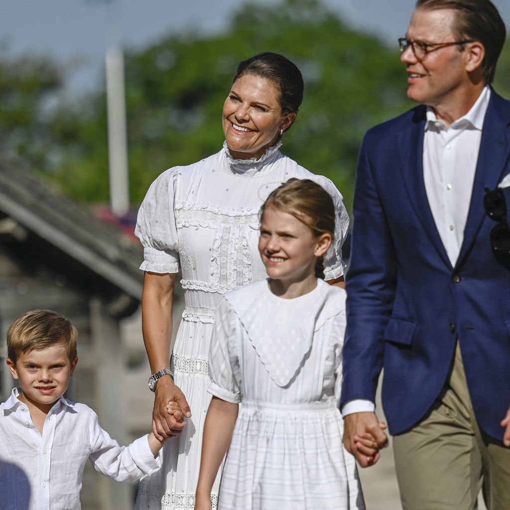 Prinzessin Victoria und Prinz Daniel mit ihren Kindern in Borgholm, Juli 2021
