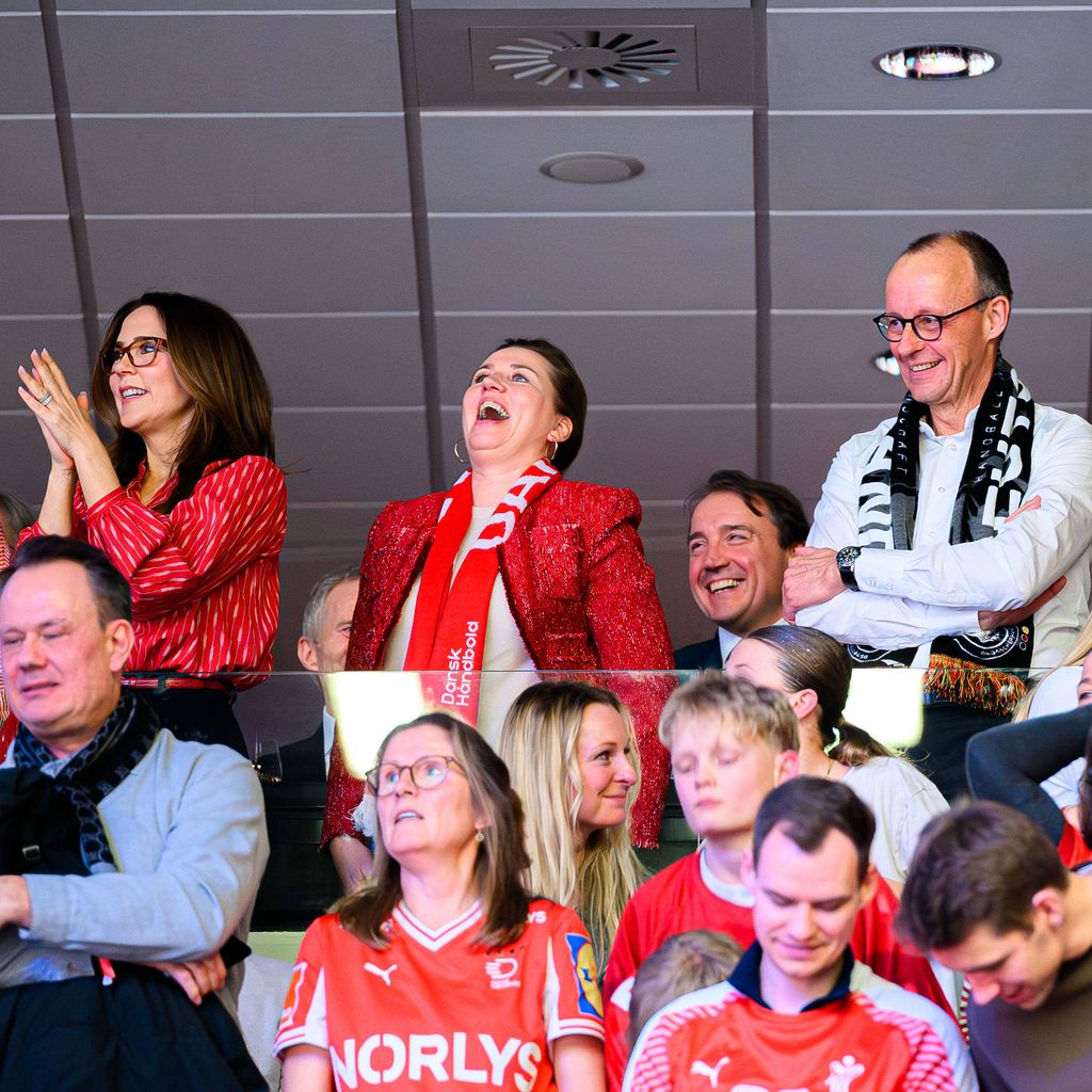 Königin Mary von Dänemark, Friedrich und Charlotte Merz beim Handball-EM-Finale, Februar 2026