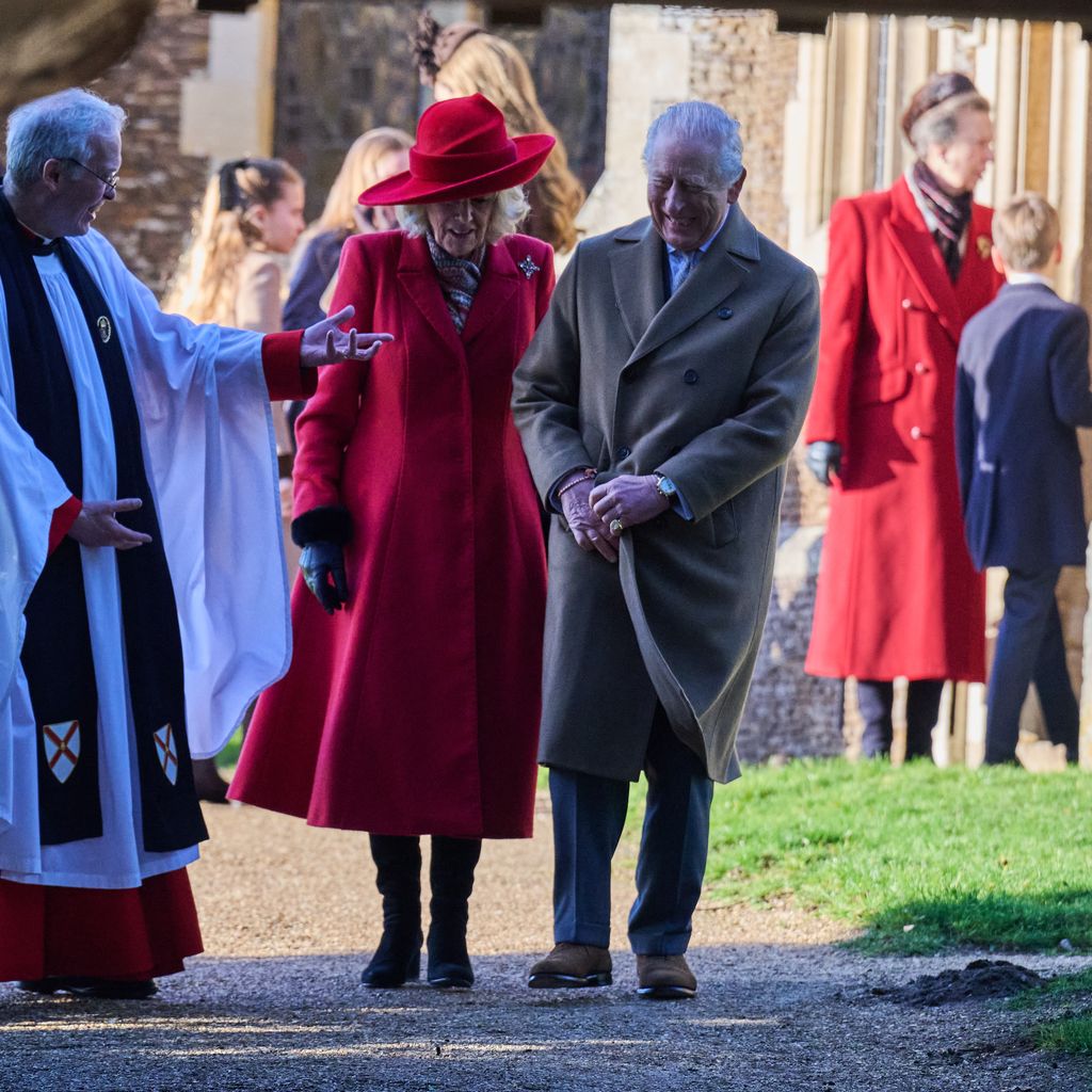 Königin Camilla, König Charles und Prinzessin Anne, 25. Dezember 2025