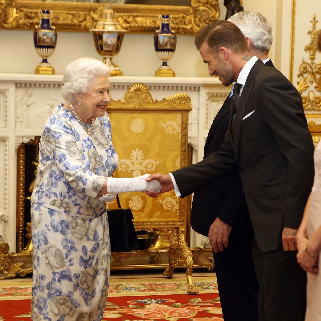 Queen Elizabeth II. und David Beckham, Juni 2016