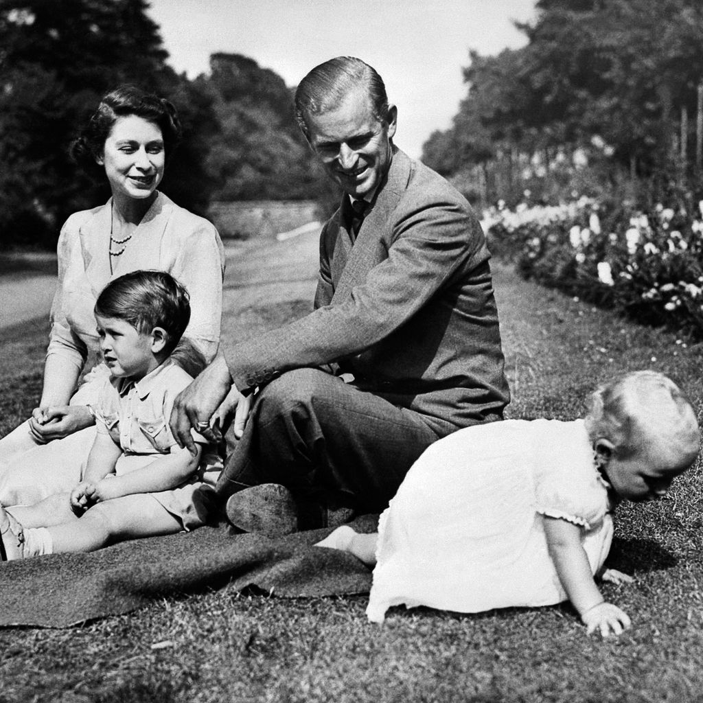 Queen Elizabeth II., Prinz Philip, Prinz Charles und Prinzessin Anne
