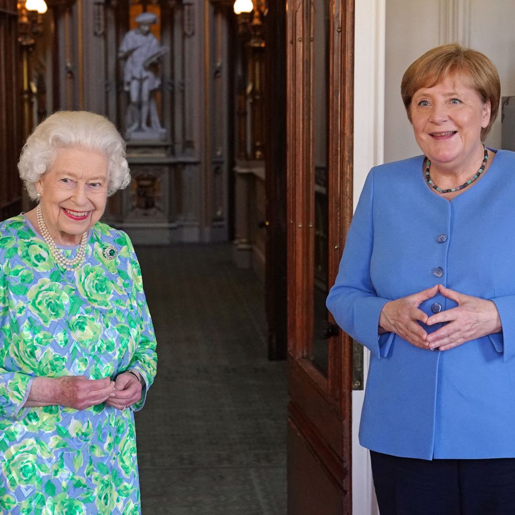 Queen Elizabeth II. und Angela Merkel bei einer Audienz in Windsor Castle im Juli 2021