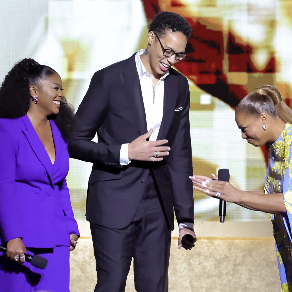Cherelle und Brittney Griner mit Queen Latifah in Pasadena 2023