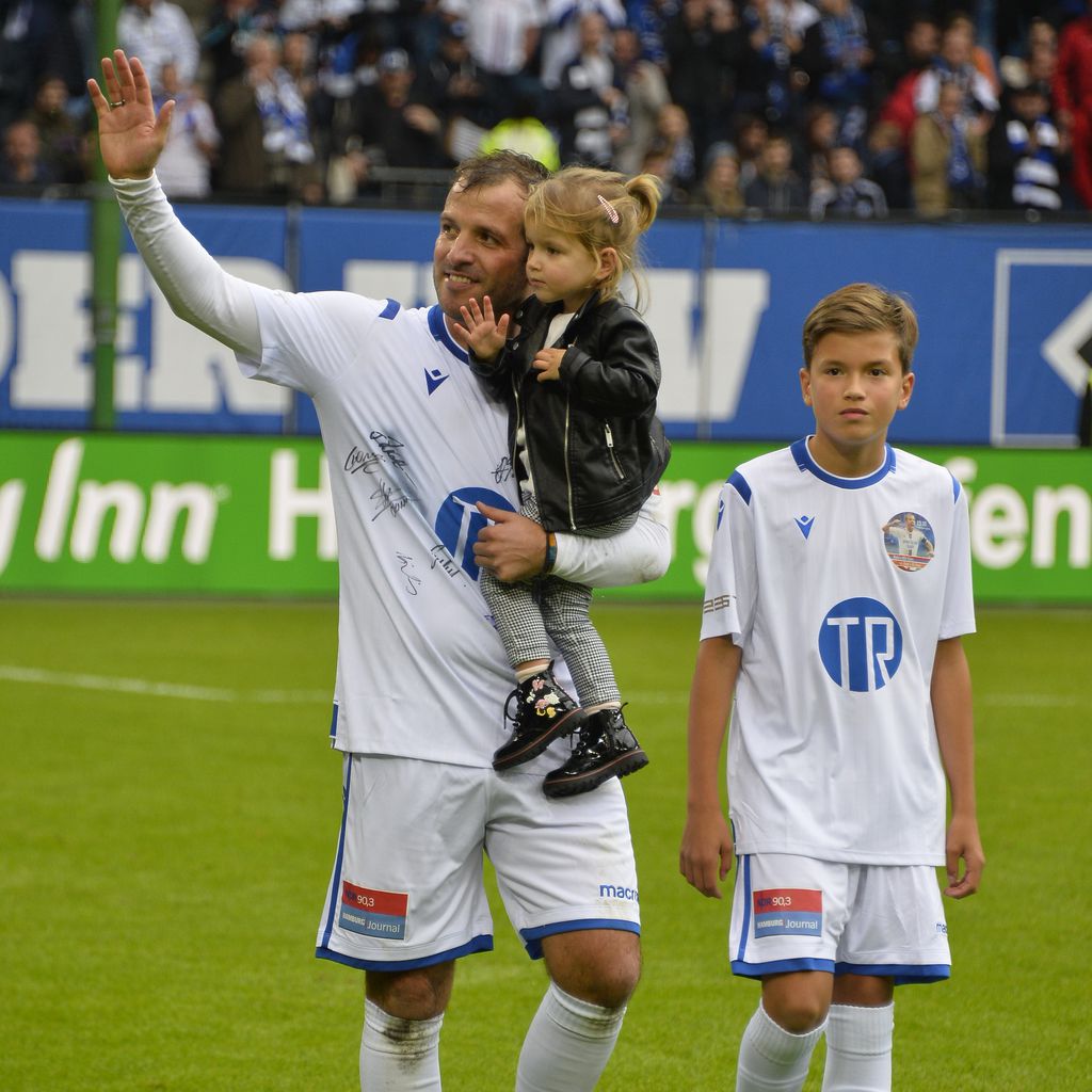 Rafael van der Vaart mit seinen Kindern Jesslynn  und Damian, Oktober 2019