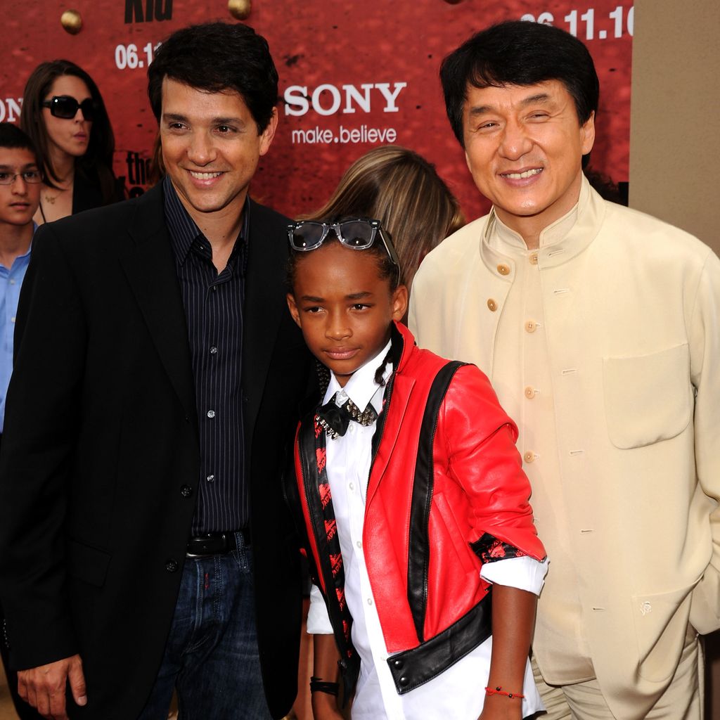 Ralph Macchio, Jaden Smith und Jackie Chan im Jahr 2010