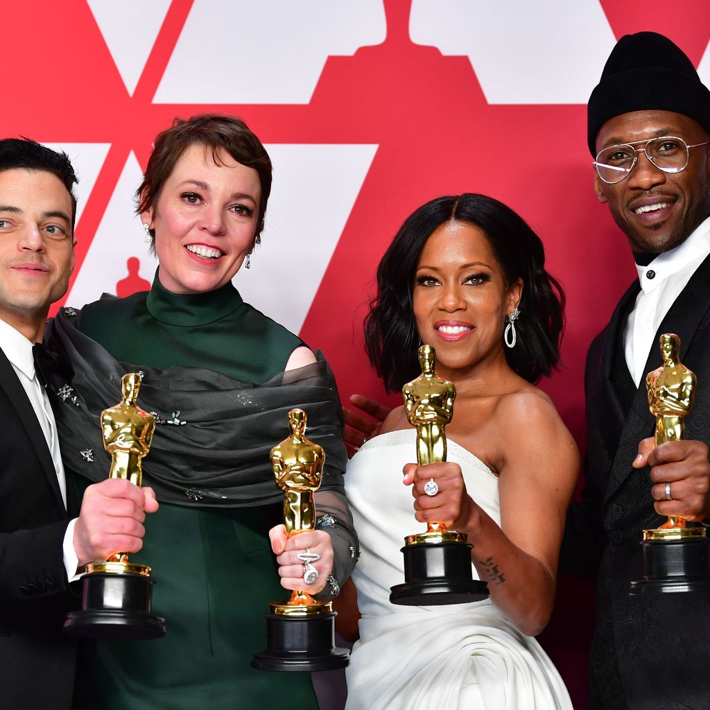 Rami Malek, Olivia Colman, Regina King und Mahershala Ali bei den Oscars 2019