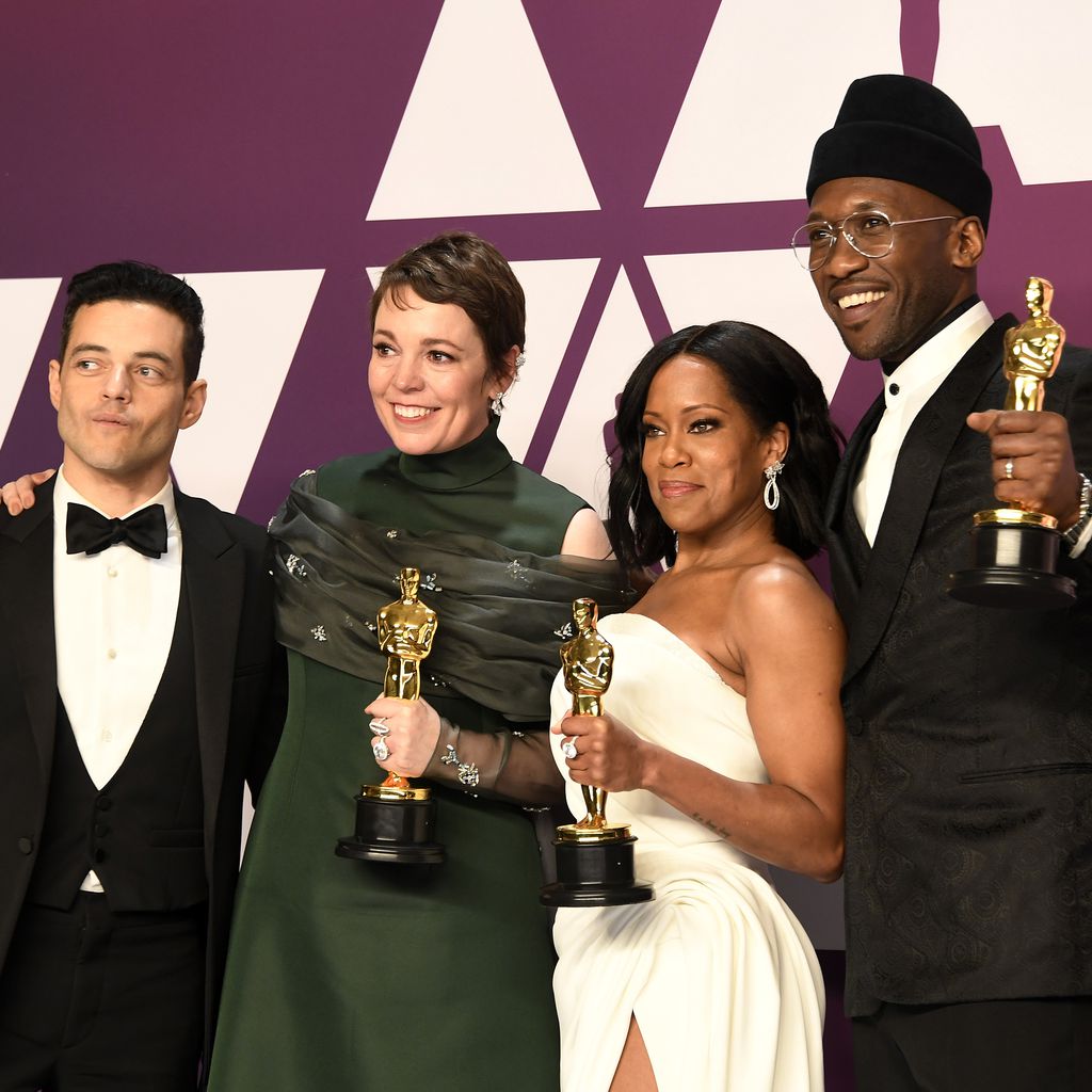 Rami Malek, Olivia Colman, Regina King und Mahershala Ali bei den Oscars 2019