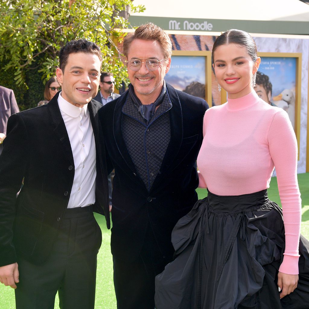 Rami Malek, Robert Downey Jr und Selena Gomez bei der "Dr. Dolittle"-Premiere in Westwood, 2020