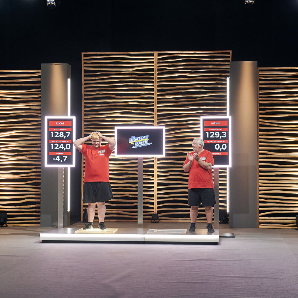 Ramin Abtin, Lucas, Manni und Dr. Christine Theiss bei "The Biggest Loser"
