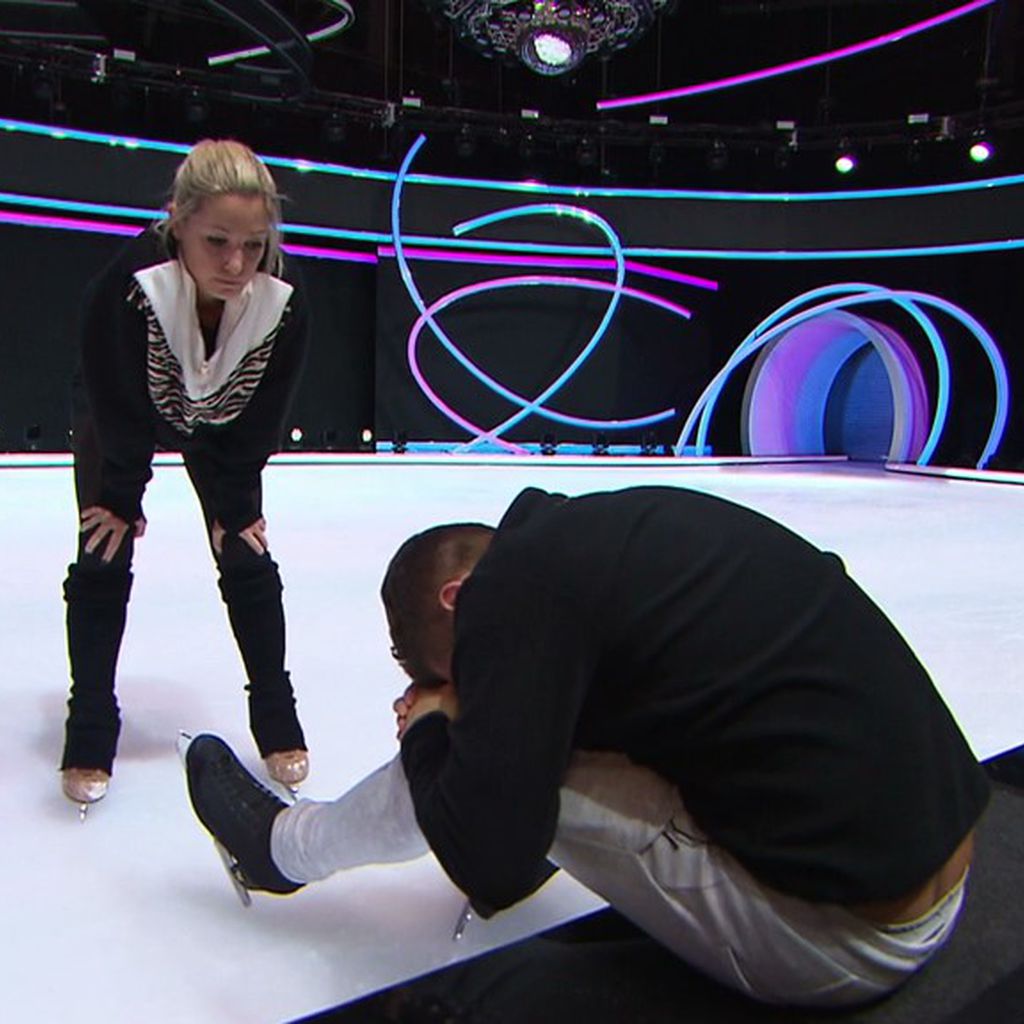 Ramona Elsener und Joey Heindle beim Training zu "Dancing on Ice"