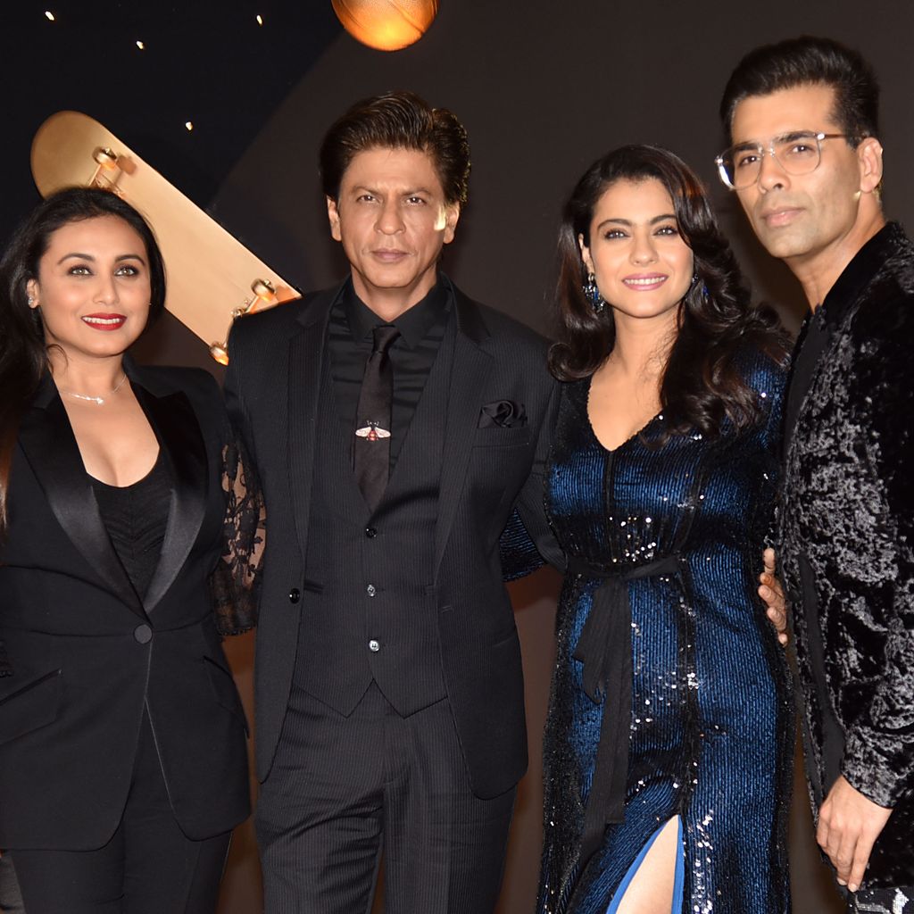Rani Mukerji, Shah Rukh Khan, Kajol und Karan Johar beim 20-jährigen Jubiläum von "Kuch Kuch Hota Hai" in Mumbai, Oktober 2018