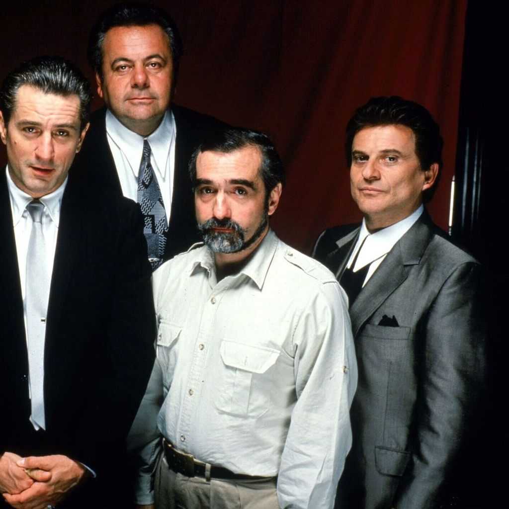 Ray Liotta, Robert De Niro, Paul Sorvino, Martin Scorsese und Joe Pesci am "Goodfellas"-Set