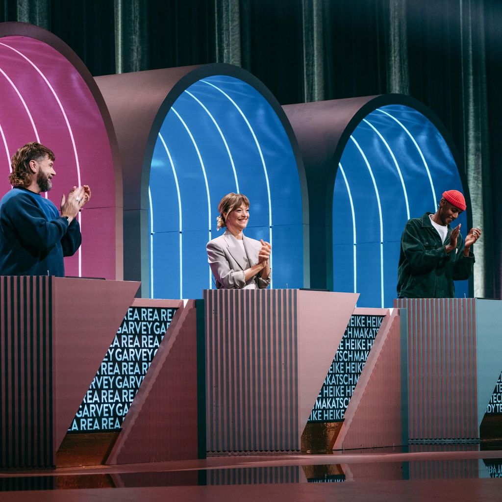 Rea Garvey, Heike Makatsch und Teddy Teclebrhan bei "Wer stiehlt mir die Show?", 2025