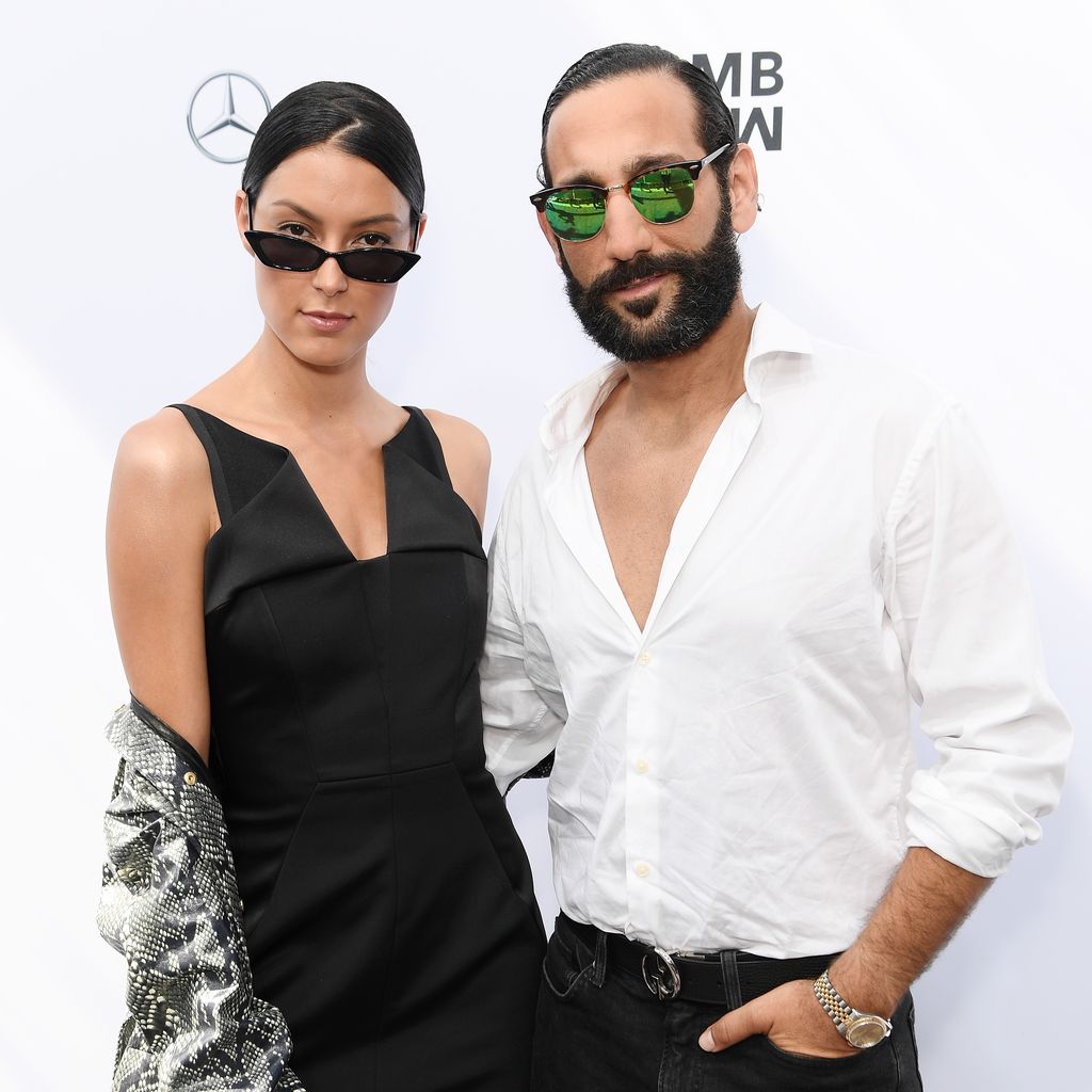 Rebecca Mir mit Massimo Sinató bei der Berlin Fashion Week, 2018