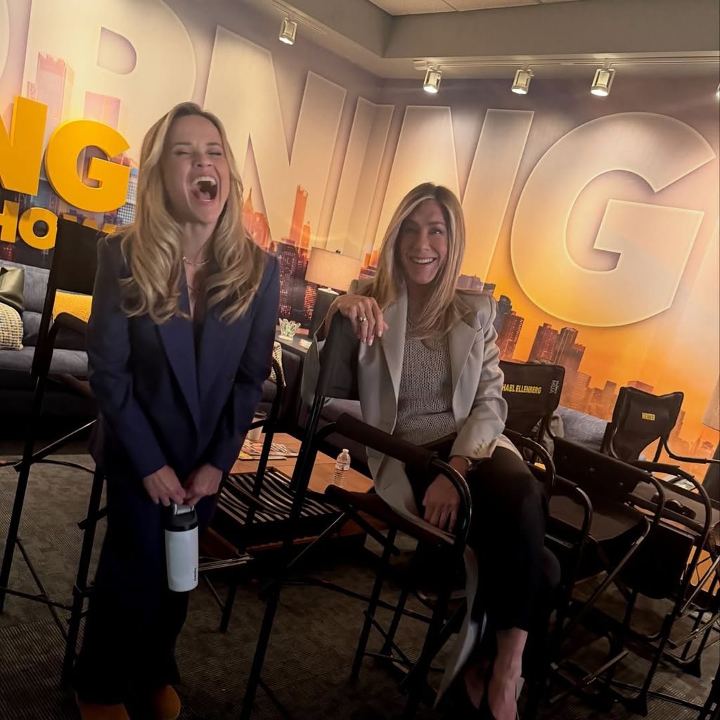 Reese Witherspoon und Jennifer Aniston am "The Morning Show"-Set