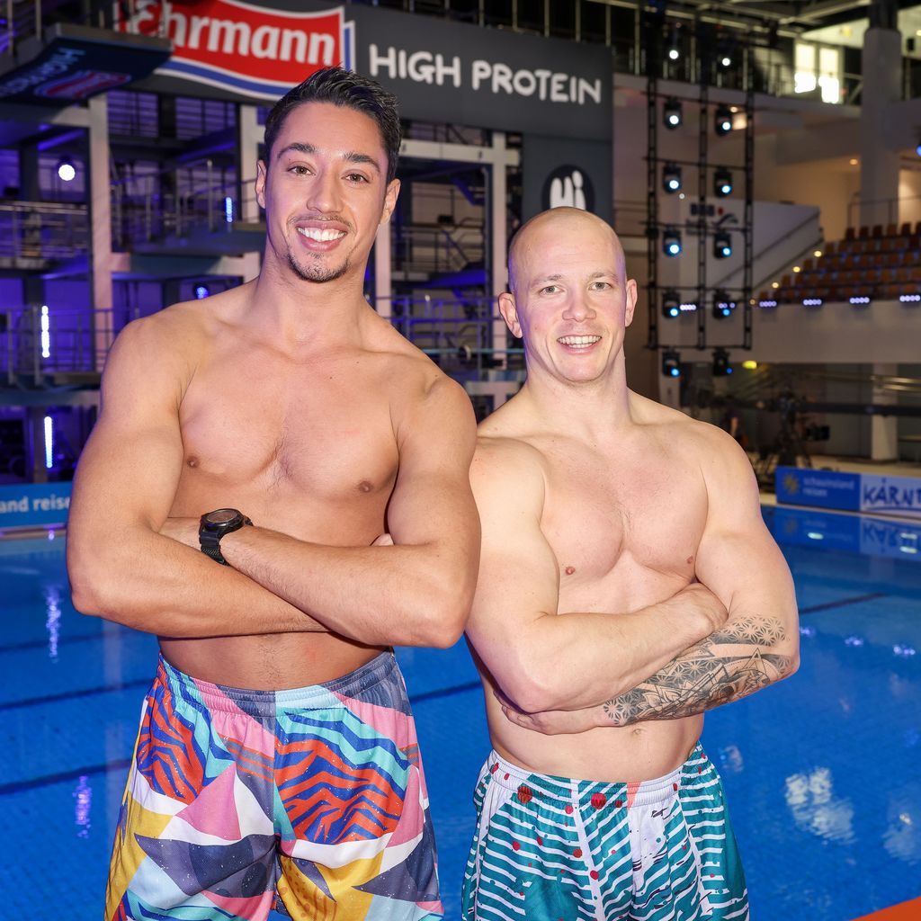René Casselly und Fabian Hambüchen beim RTL-Turmspringen, Februar 2023