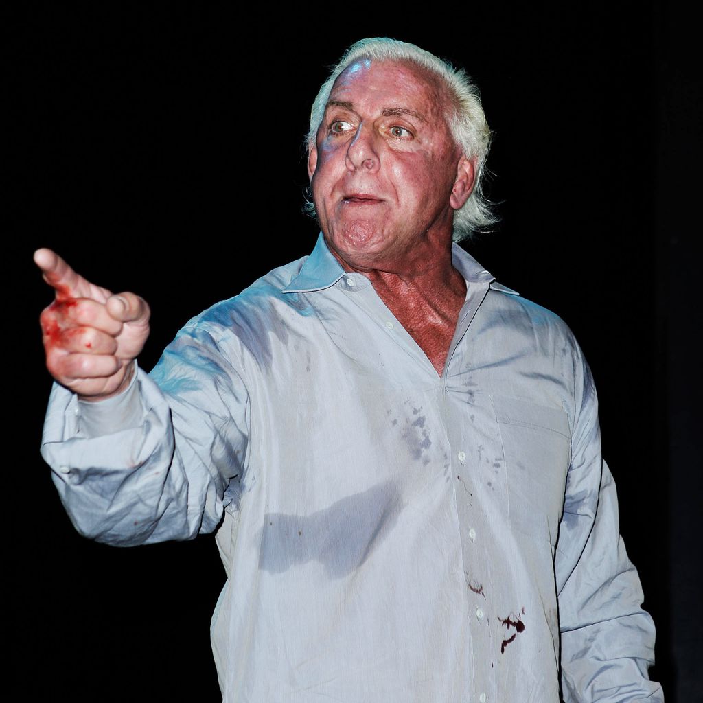 Ric Flair bei einer Pressekonferenz in Sidney