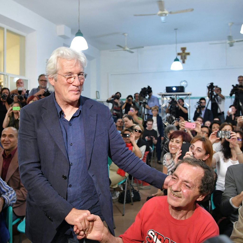 Richard Gere bei einer Filmvorführung von "Time Out Of Mind" vor Obdachlosenpublikum, Juni 2016, Rom