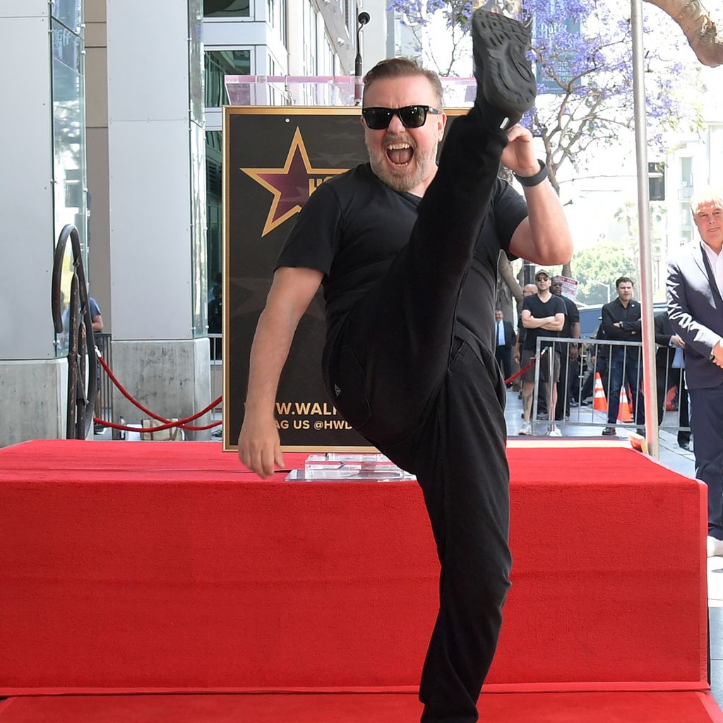 Ricky Gervais bei seiner Walk-of-Fame-Zeremonie, Mai 2025
