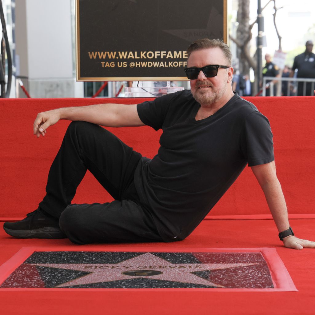 Ricky Gervais mit seinem Walk-of-Fame-Stern
