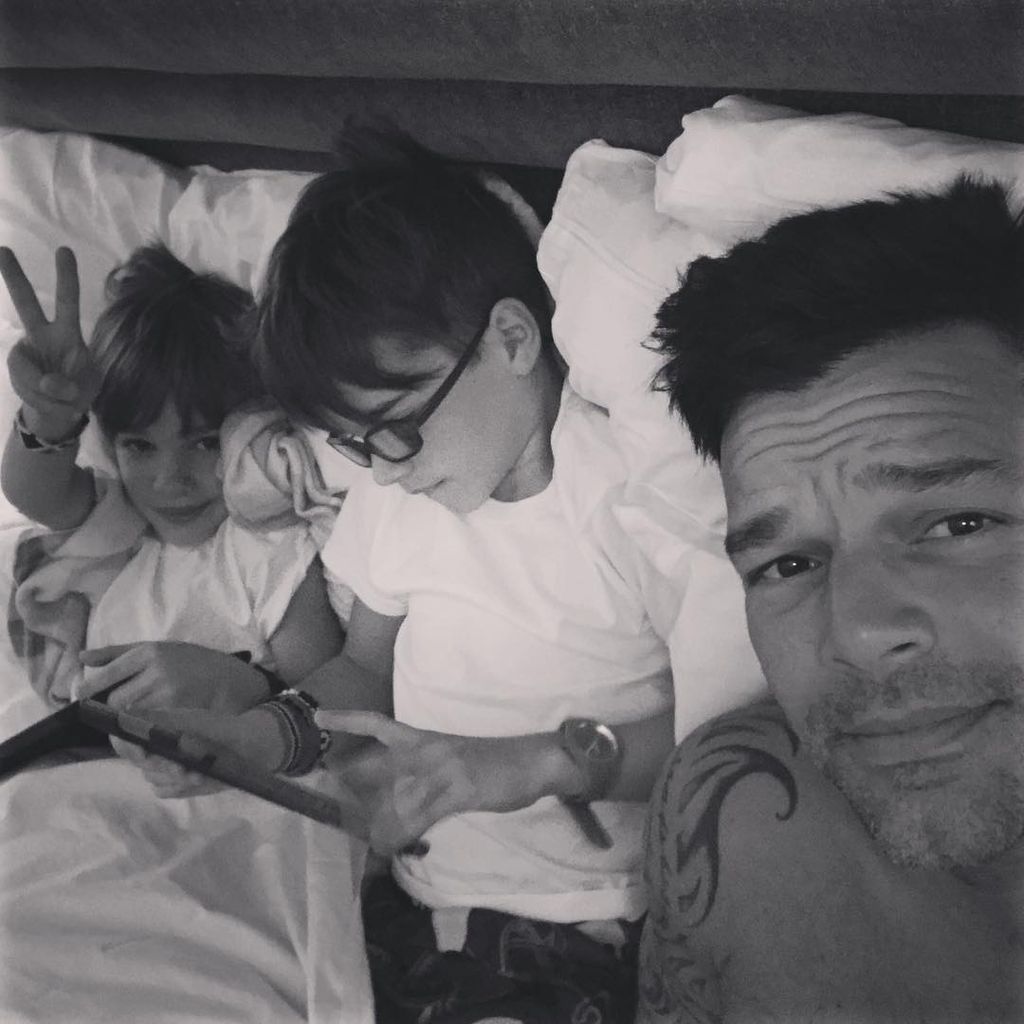 Ricky Martin mit seinen Söhnen Matteo und Valentino