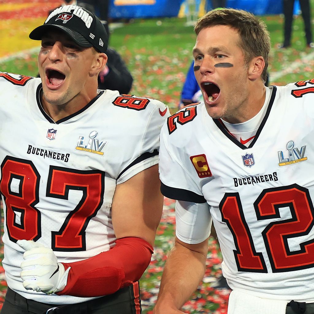 Rob Gronkowski und Tom Brady beim Super Bowl 2021