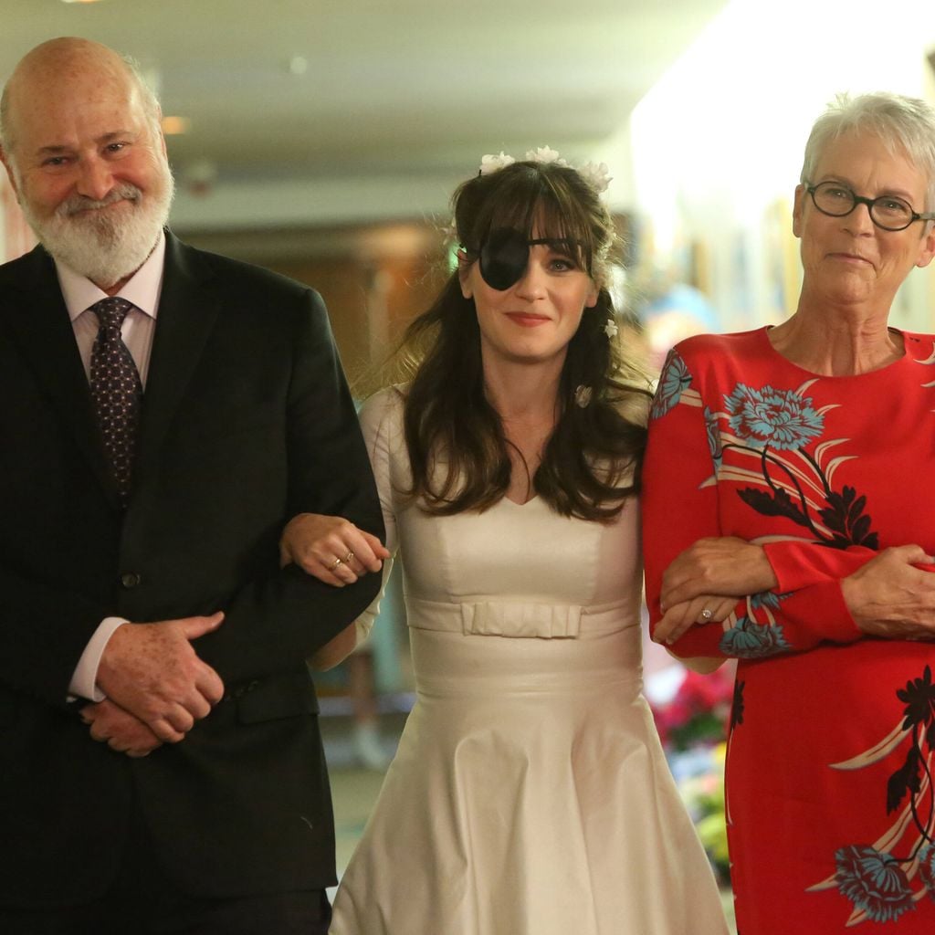 Rob Reiner, Zooey Deschanel und Jamie Lee Curtis in der Serie "New Girl", 2018