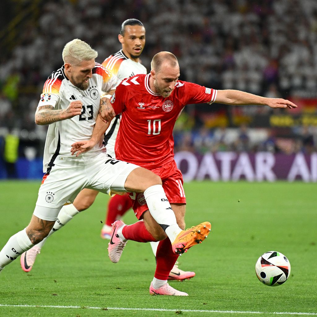 Robert Andrich und Christian Eriksen bei der Fußball-EM 2024