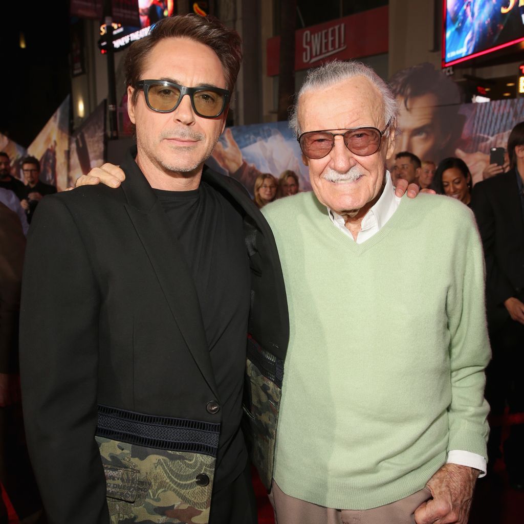 Robert Downey Junior und Stan Lee bei einer Premiere in Hollywood, Oktober 2016