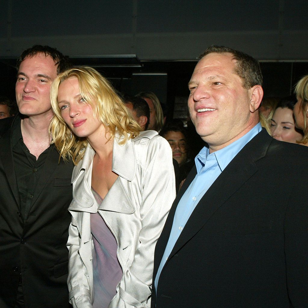 Robert Rodriguez, Quentin Tarantino, Uma Thurman und Harvey Weinstein in Los Angeles 2004