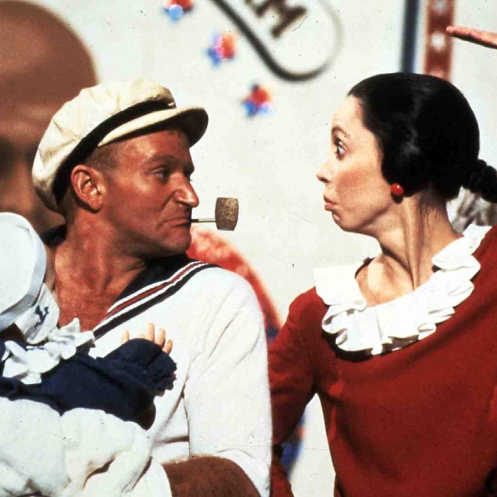 Robin Williams als Popeye und Shelley Duvall als Olivia in "Popeye", 1980