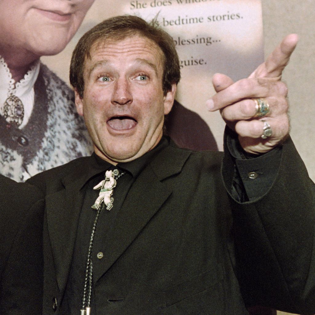 Robin Williams bei einer Filmpremiere von "Mrs Doubtfire" im Jahr 1993