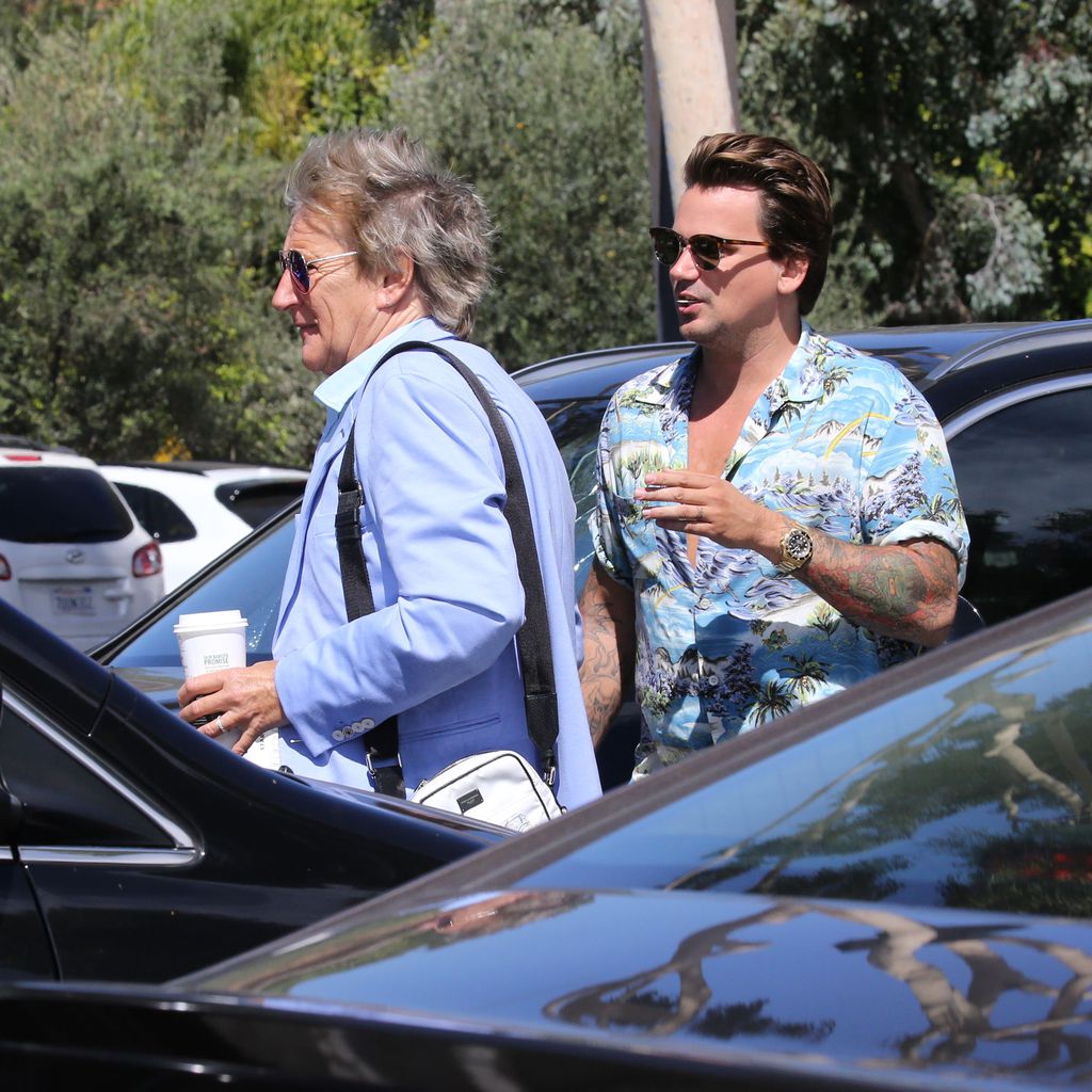 Rod Stewart mit seinem Sohn Sean, August 2018