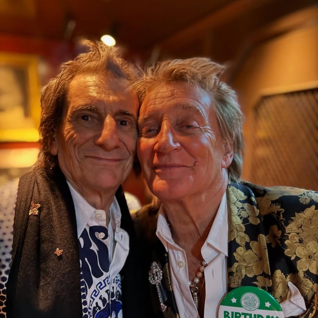 Rod Stewart und Ronnie Wood, ehemalige Mitglieder der Band Faces