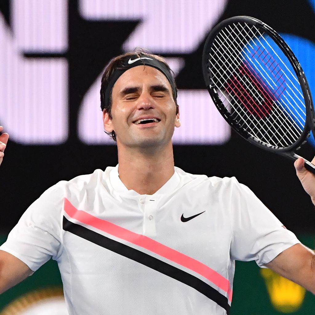 Roger Federer nach dem Sieg der Australian Open in Melbourne