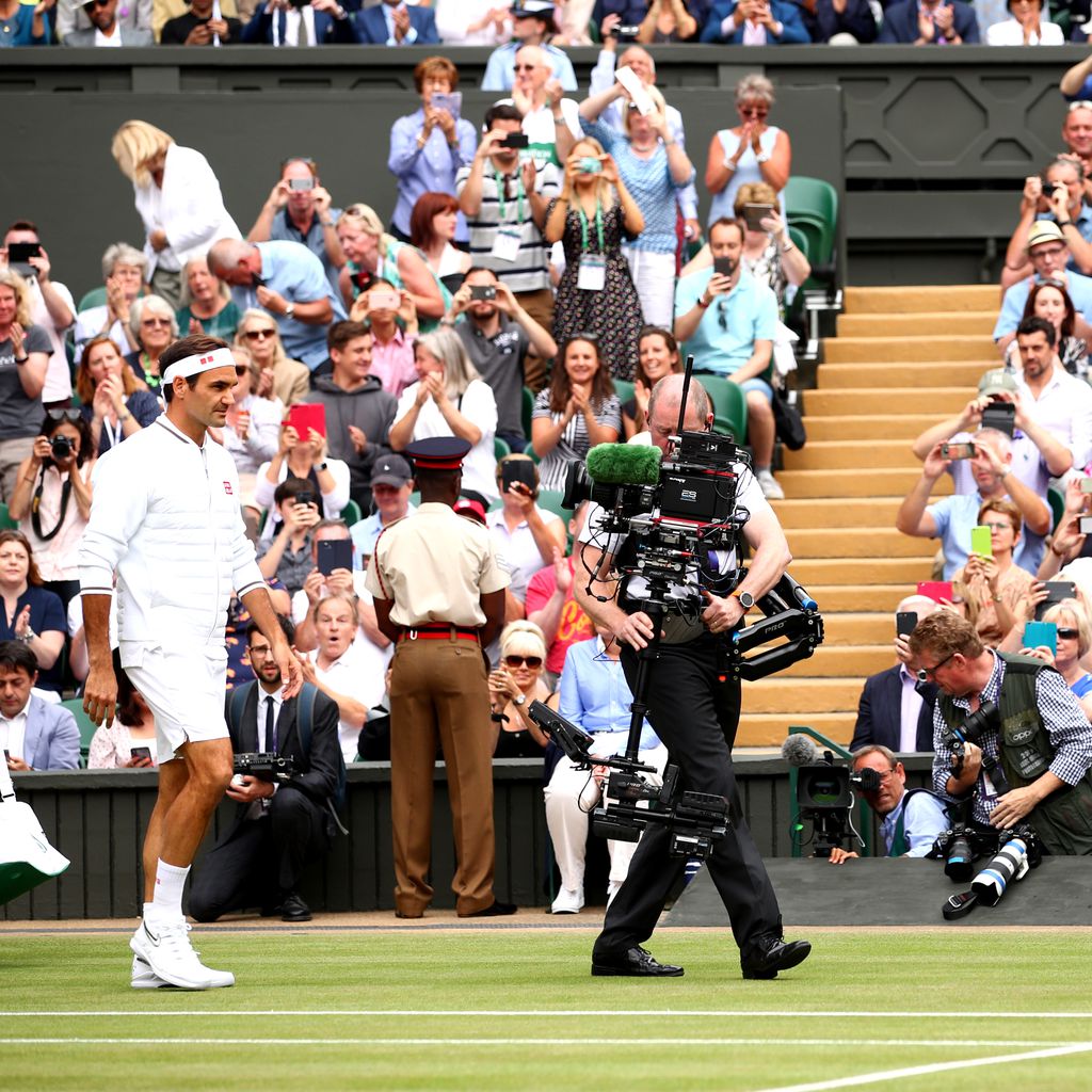 Roger Federer und Novak Djokovic beim Wimbledon-Finale 2019