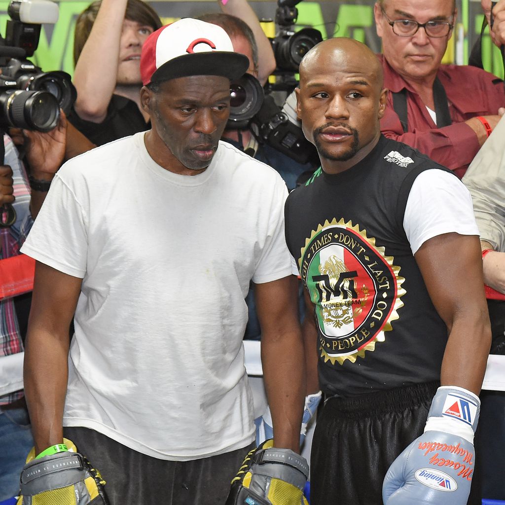 Roger Mayweather mit seinem Neffen Floyd, April 2015
