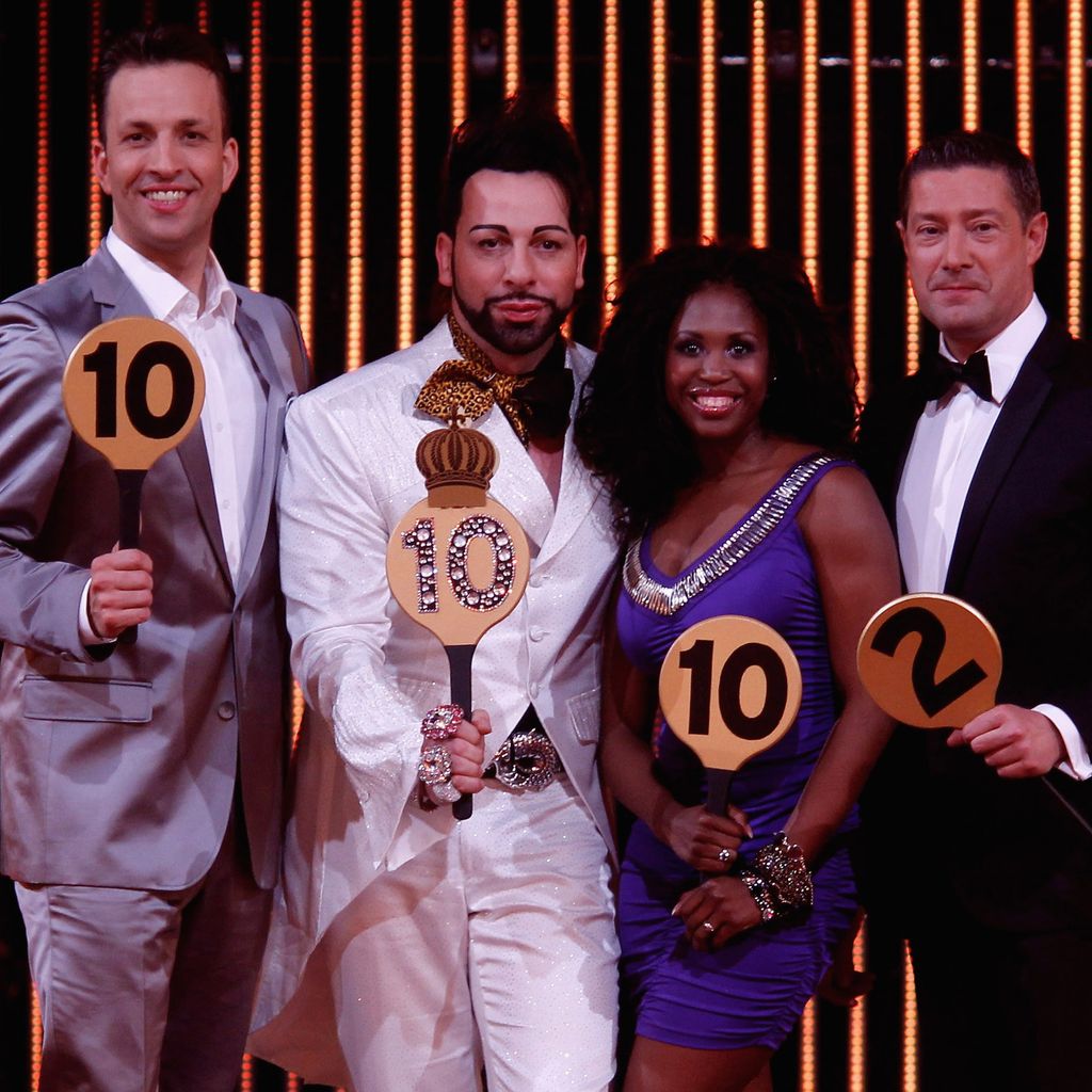 Roman Frieling, Harald Glööckler, Motsi Mabuse und Joachim Llambi 2011 bei "Let's Dance"