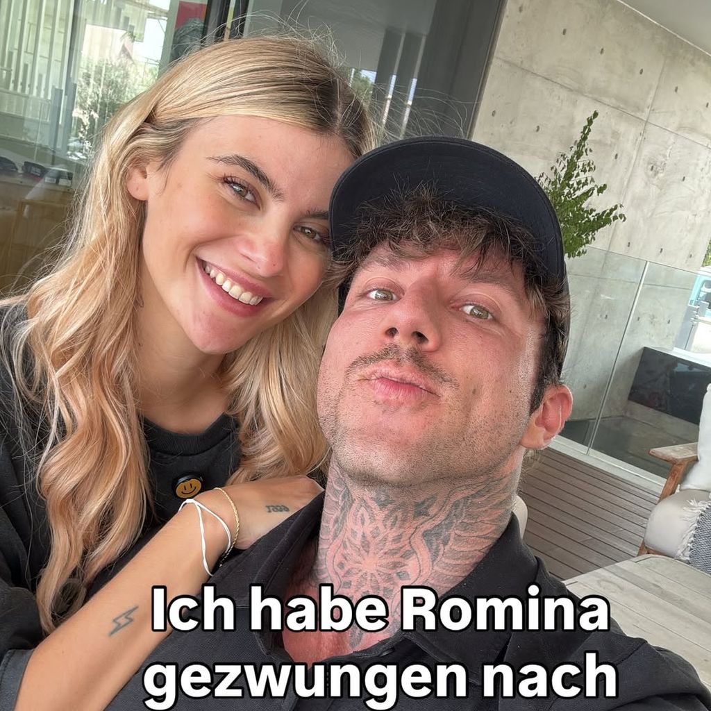 Romina Palm und Christian Wolf posieren für einen Insta-Post