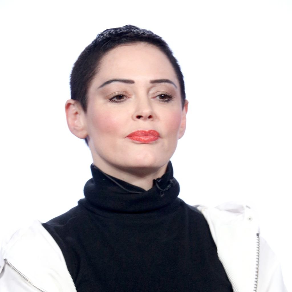 Rose McGowan bei einer Pressekonferenz