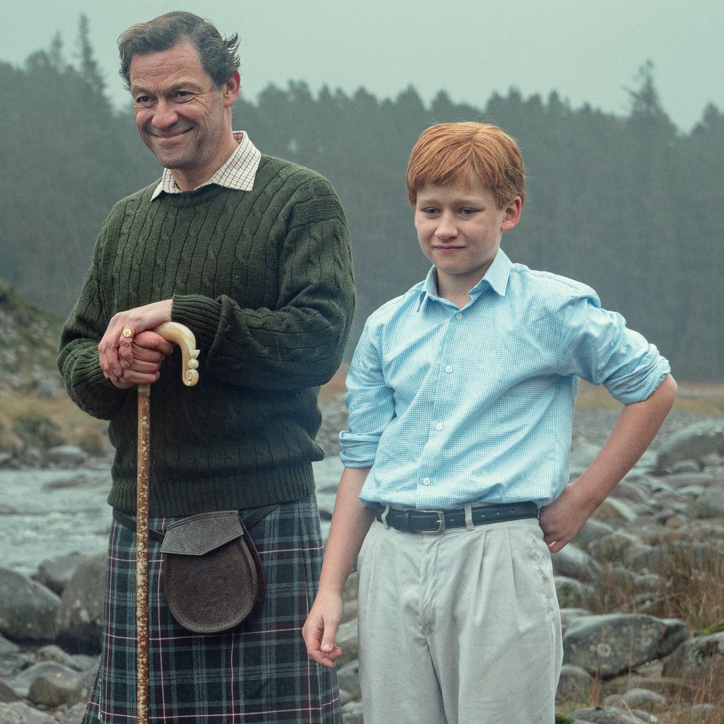Rufus Kampa, Dominic West und Flynn Edwards in "The Crown"