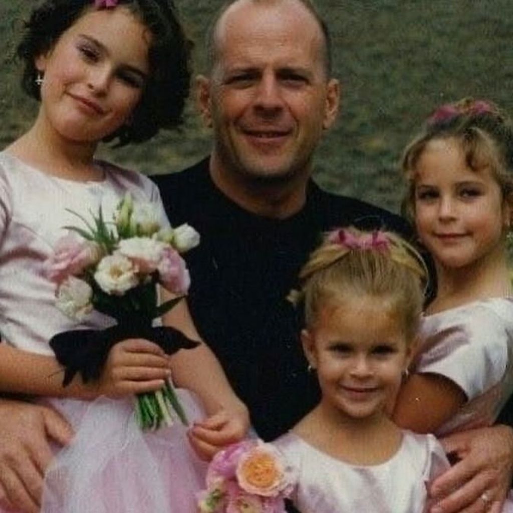 (L-R)Rumer Willis, Bruce Willis, Tallulah Willis und Scout LaRue Willis