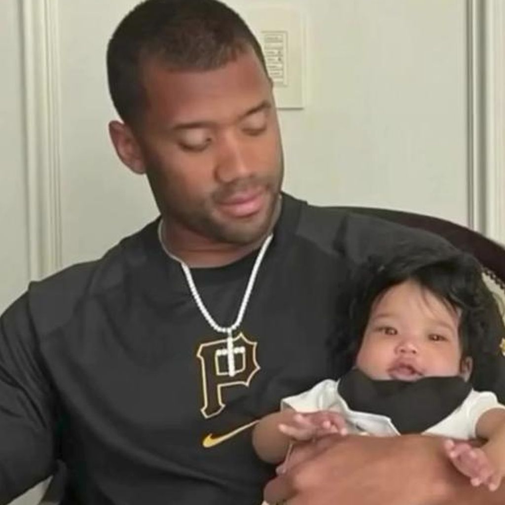 Russell Wilson, Sportler, mit seiner Tochter Amora