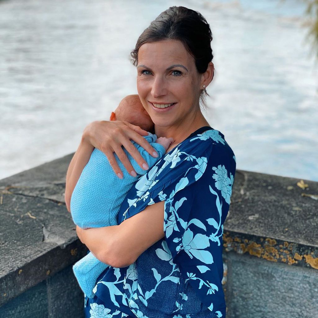 Sabrina Mockenhaupt mit ihrer Tochter Ruby, Juni 2020