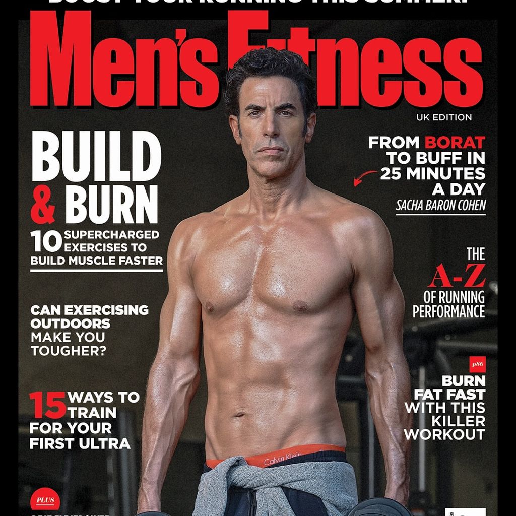 Sacha Baron Cohen posiert für Men's Fitness UK