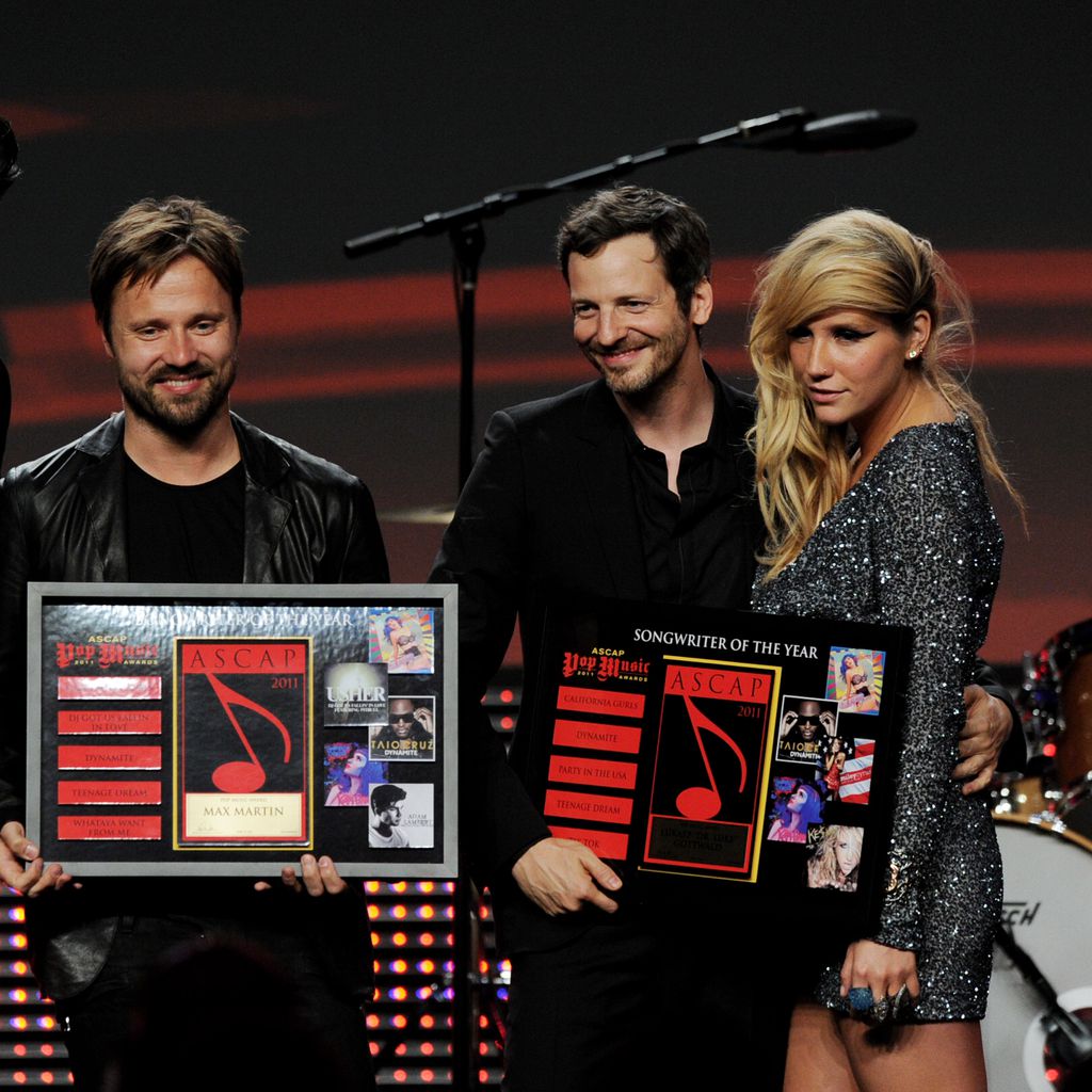 Sänger Adam Lambert, Songwriter Max Martin, Produzent Dr. Luke und Sängerin Kesha