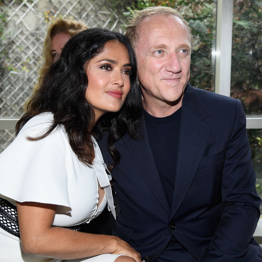 Salma Hayek und ihr Ehemann François-Henri Pinault auf der Paris Fashion Week 2017