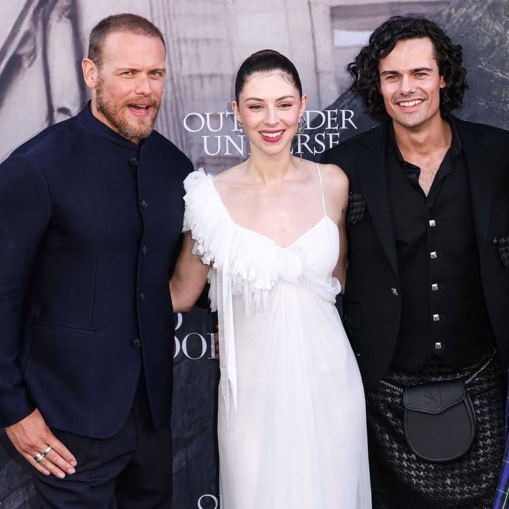 Sam Heughan, Hermione Corfield, Jamie Roy und Harriet Slater bei der LA-Premiere von "Outlander: Blood Of My Blood"
