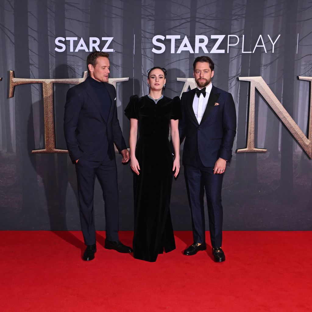 Sam Heughan, Sophie Skelton und Richard Rankin im Februar 2022 in London