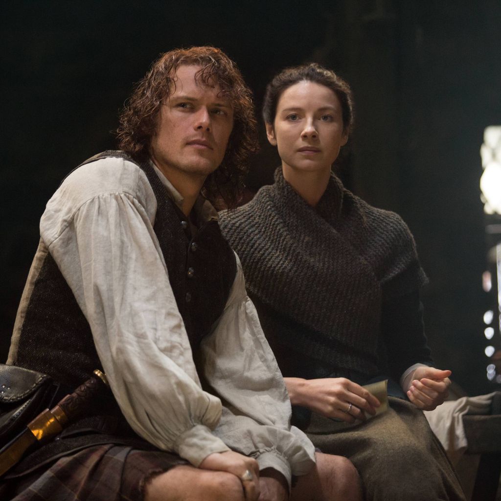 Sam Heughan und Caitriona Balfe als Jamie Fraser und Claire in "Outlander"
